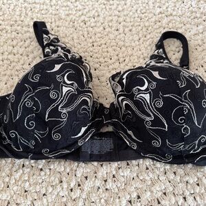 Elegant Black and White Lace Bra
